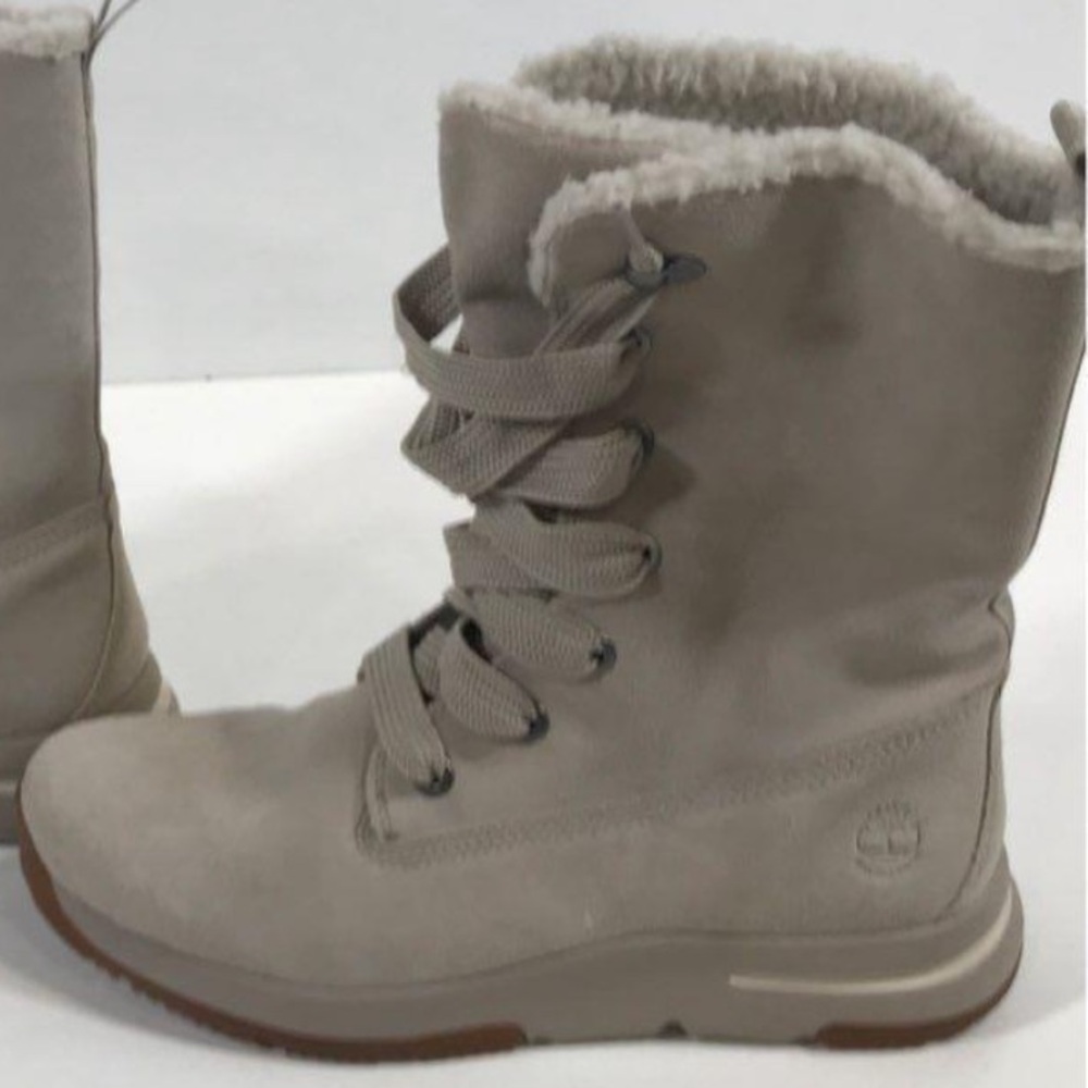 Women’s Timberland Taupe Nubuck Lace-up Winter Boots Size 9